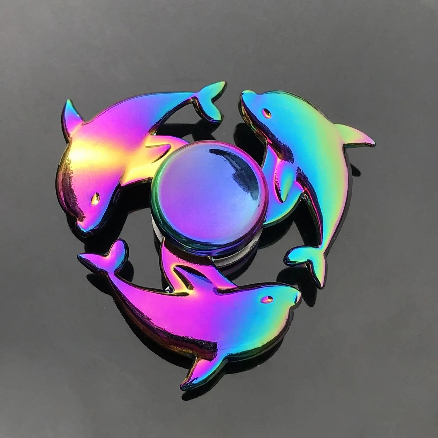 Metal Rainbow Fidget Spinner - Gradient Color Anti-Anxiety Toy for Kids & Adults