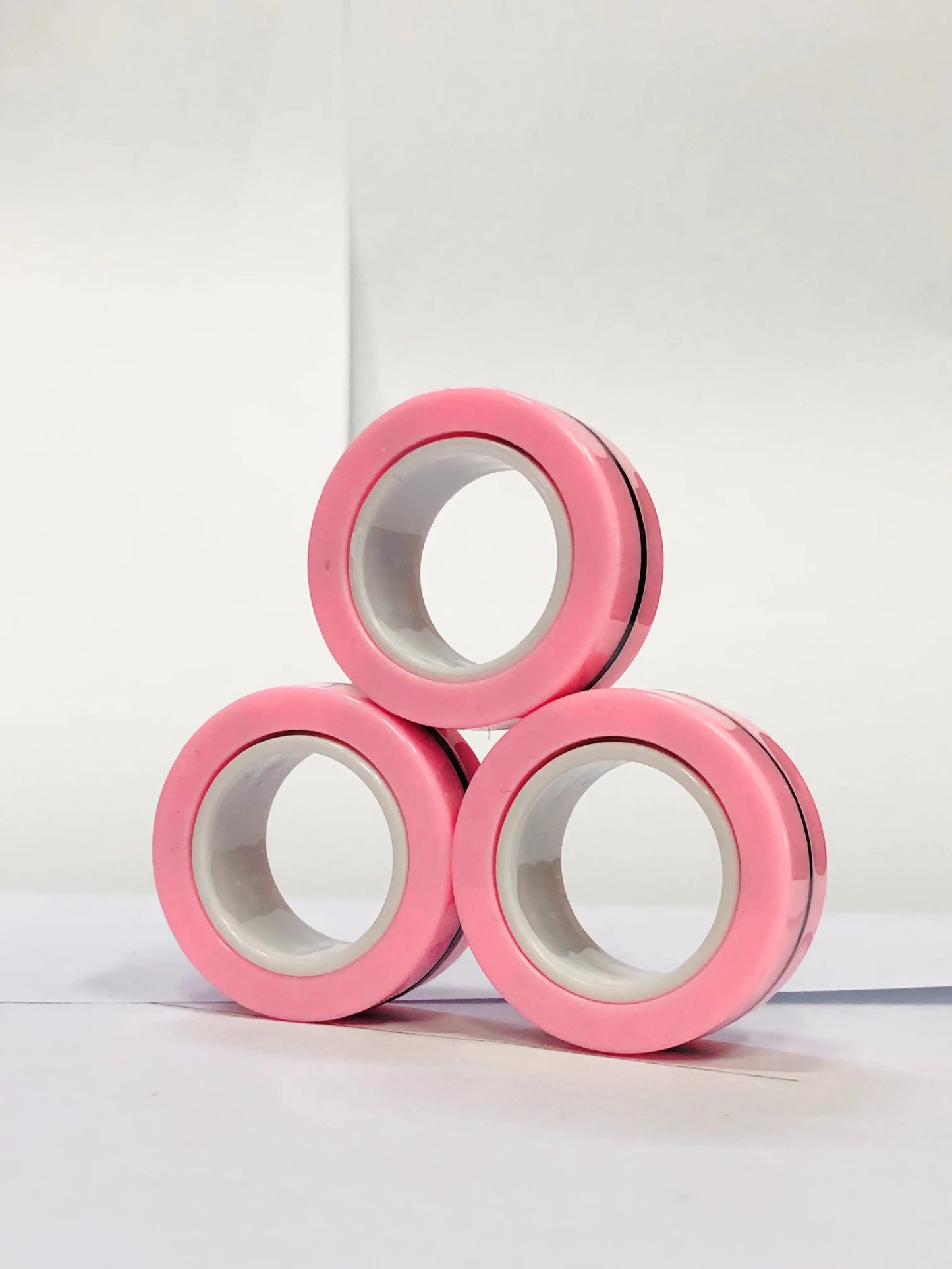 3pcs Finger Magnetic Rings Colorful Fidget Toy Set - Stress Relief for Adults