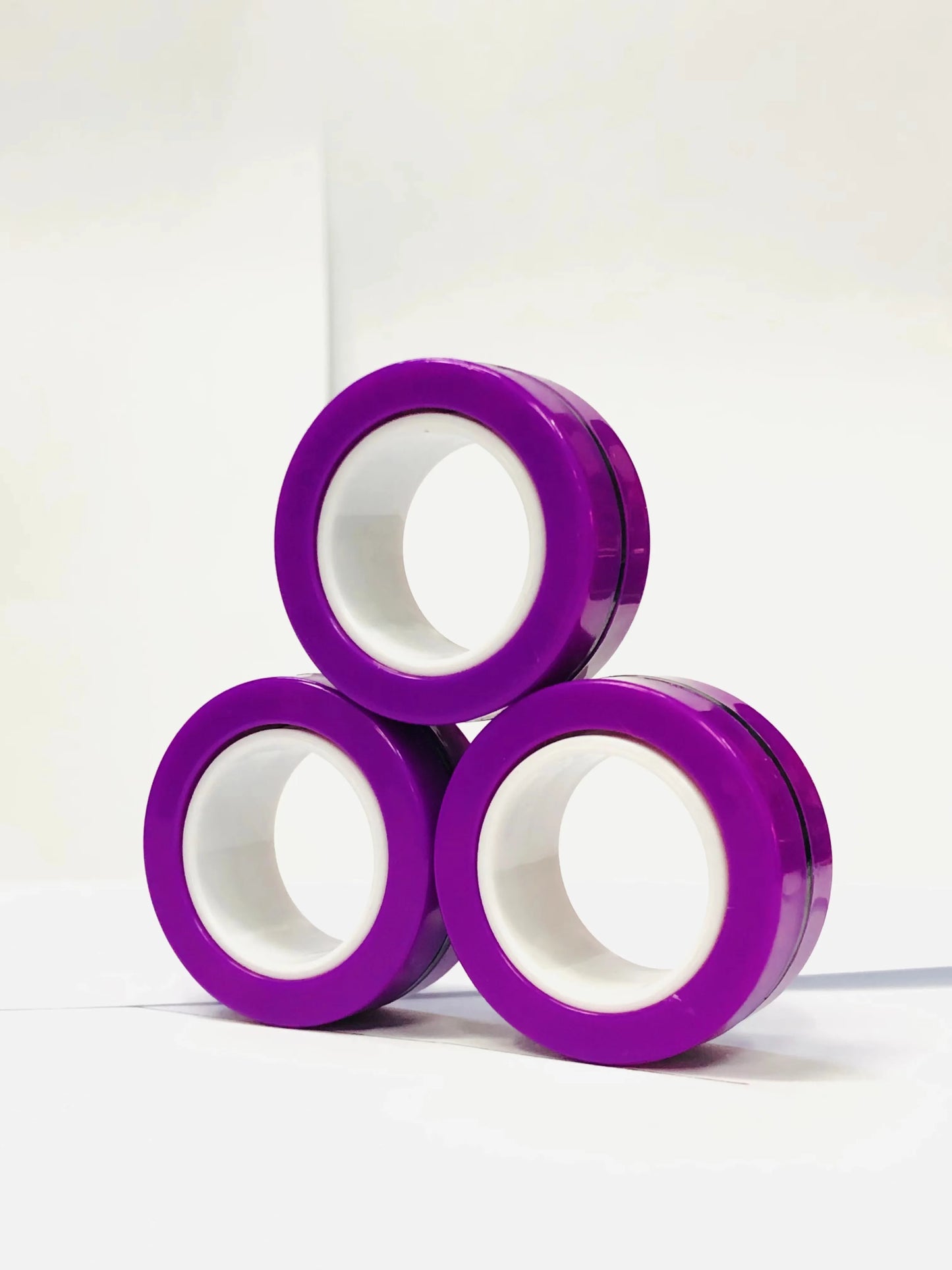 3pcs Finger Magnetic Rings Colorful Fidget Toy Set - Stress Relief for Adults