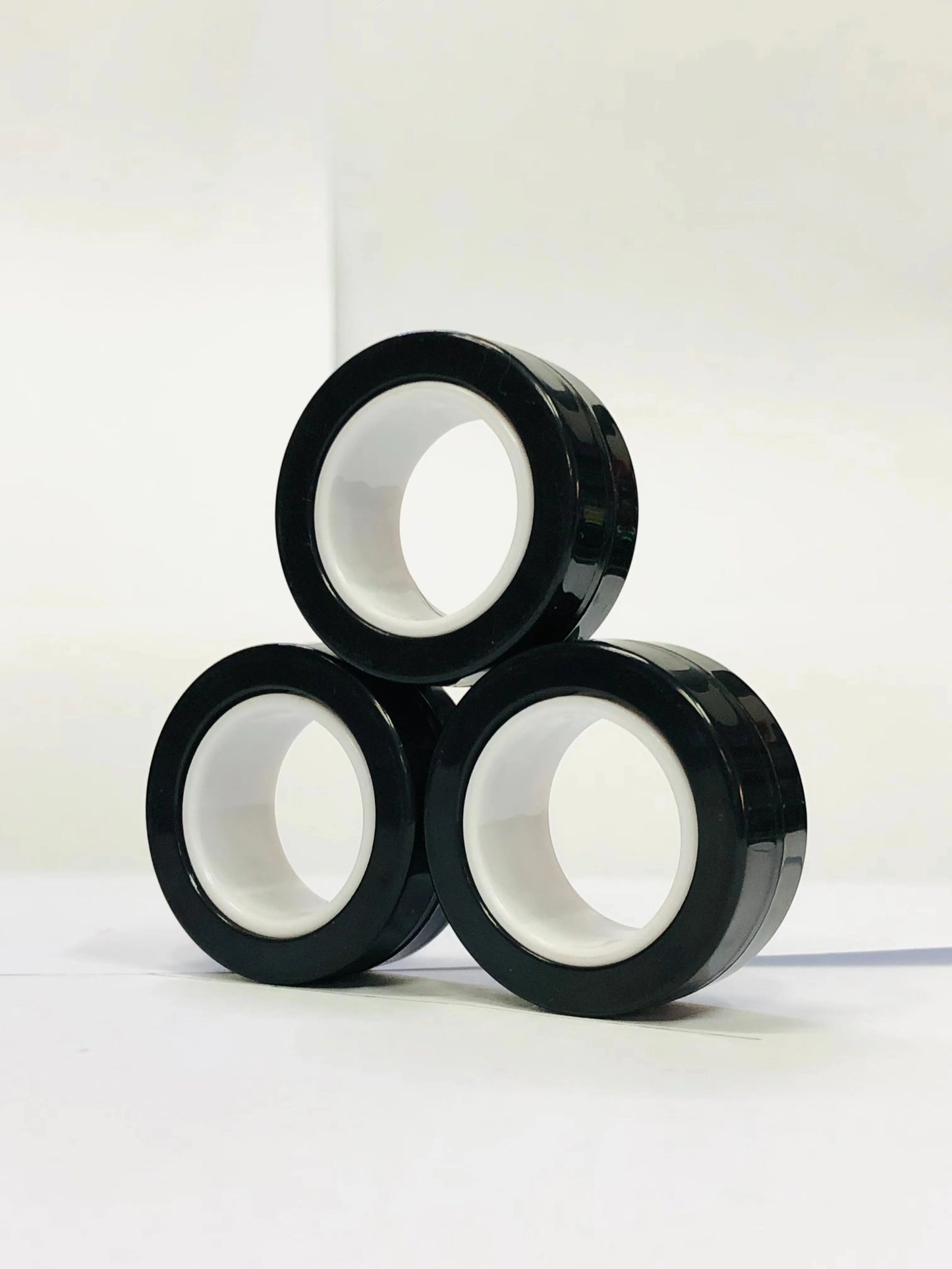 3pcs Finger Magnetic Rings Colorful Fidget Toy Set - Stress Relief for Adults