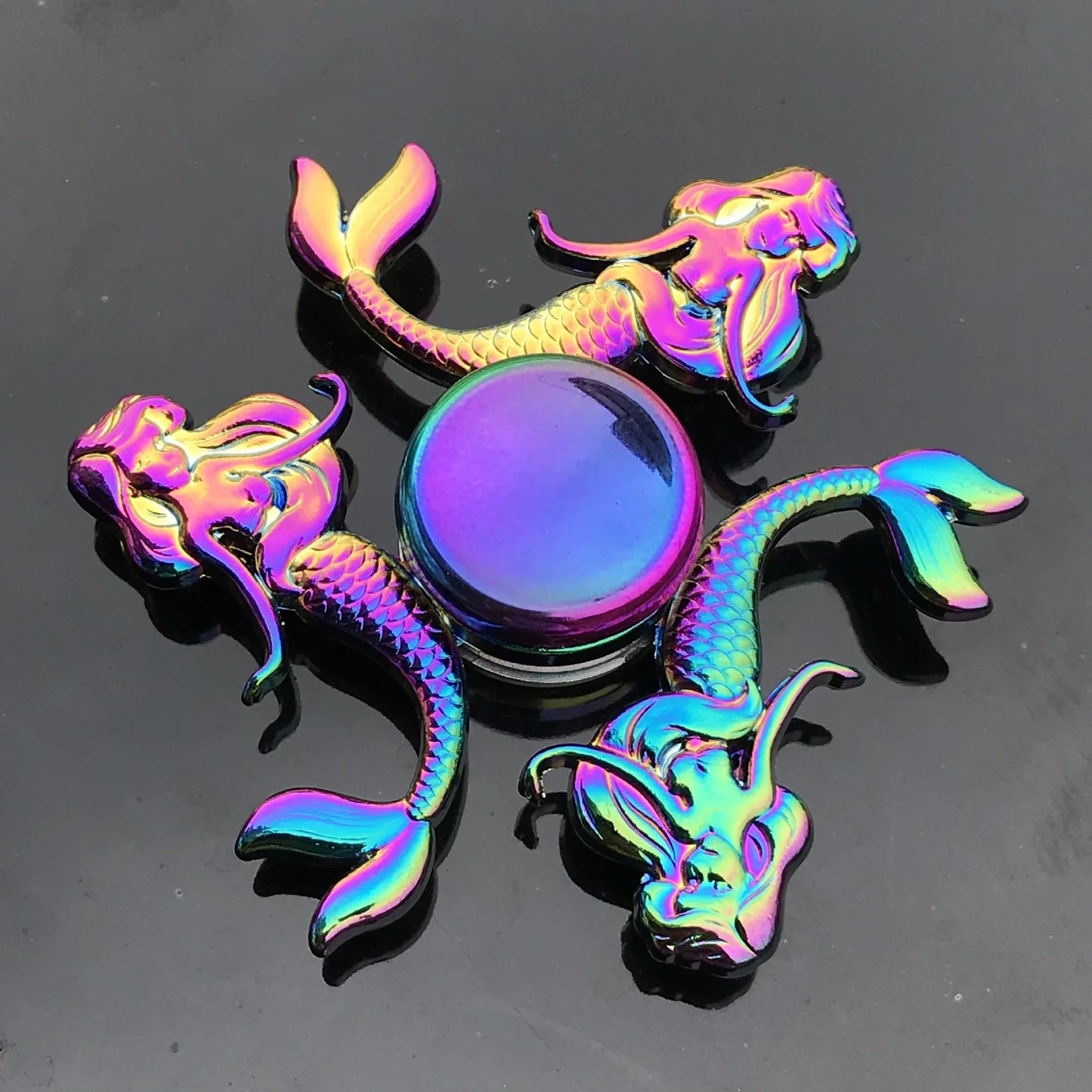 Metal Rainbow Fidget Spinner - Gradient Color Anti-Anxiety Toy for Kids & Adults