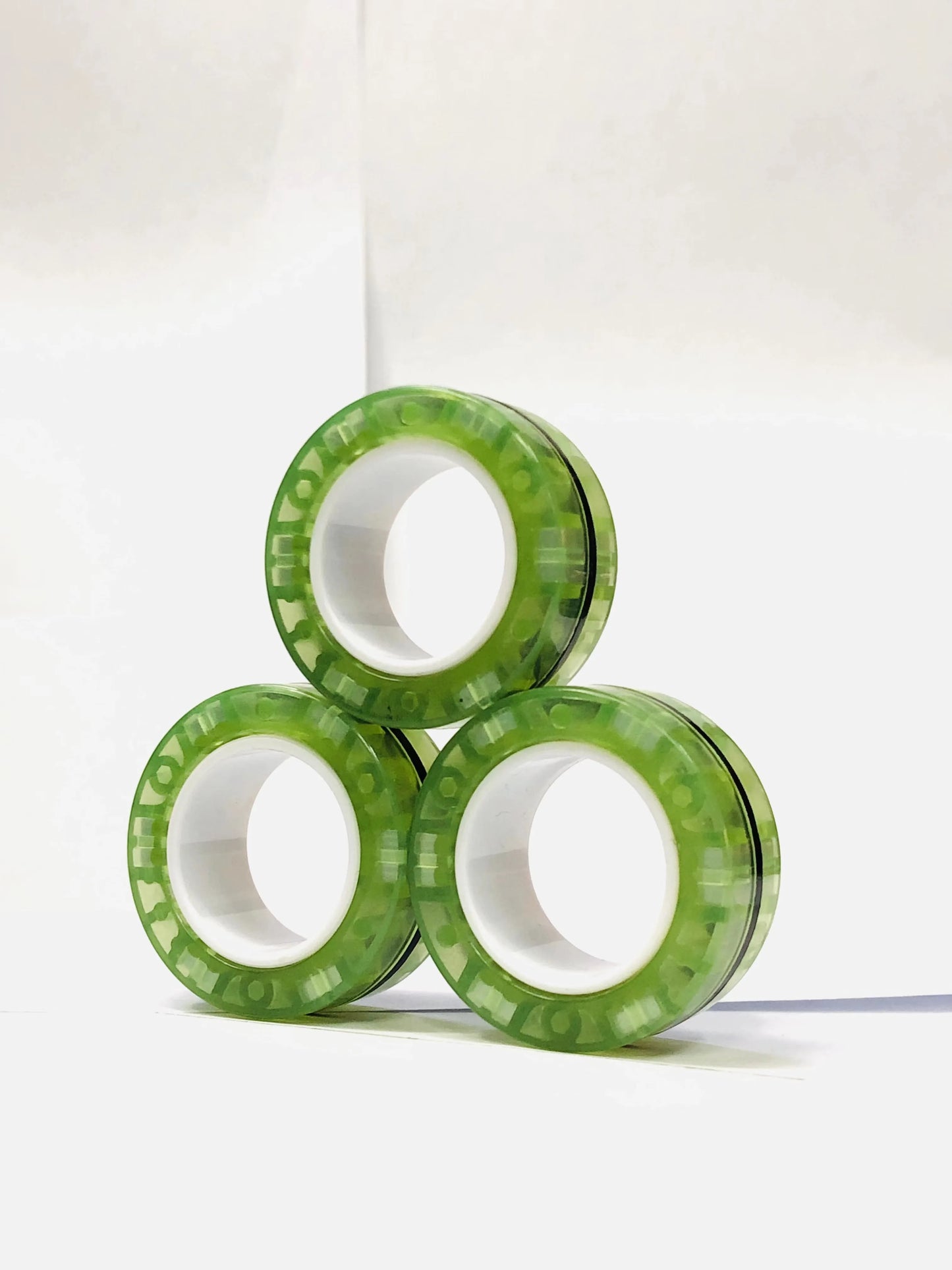 3pcs Finger Magnetic Rings Colorful Fidget Toy Set - Stress Relief for Adults