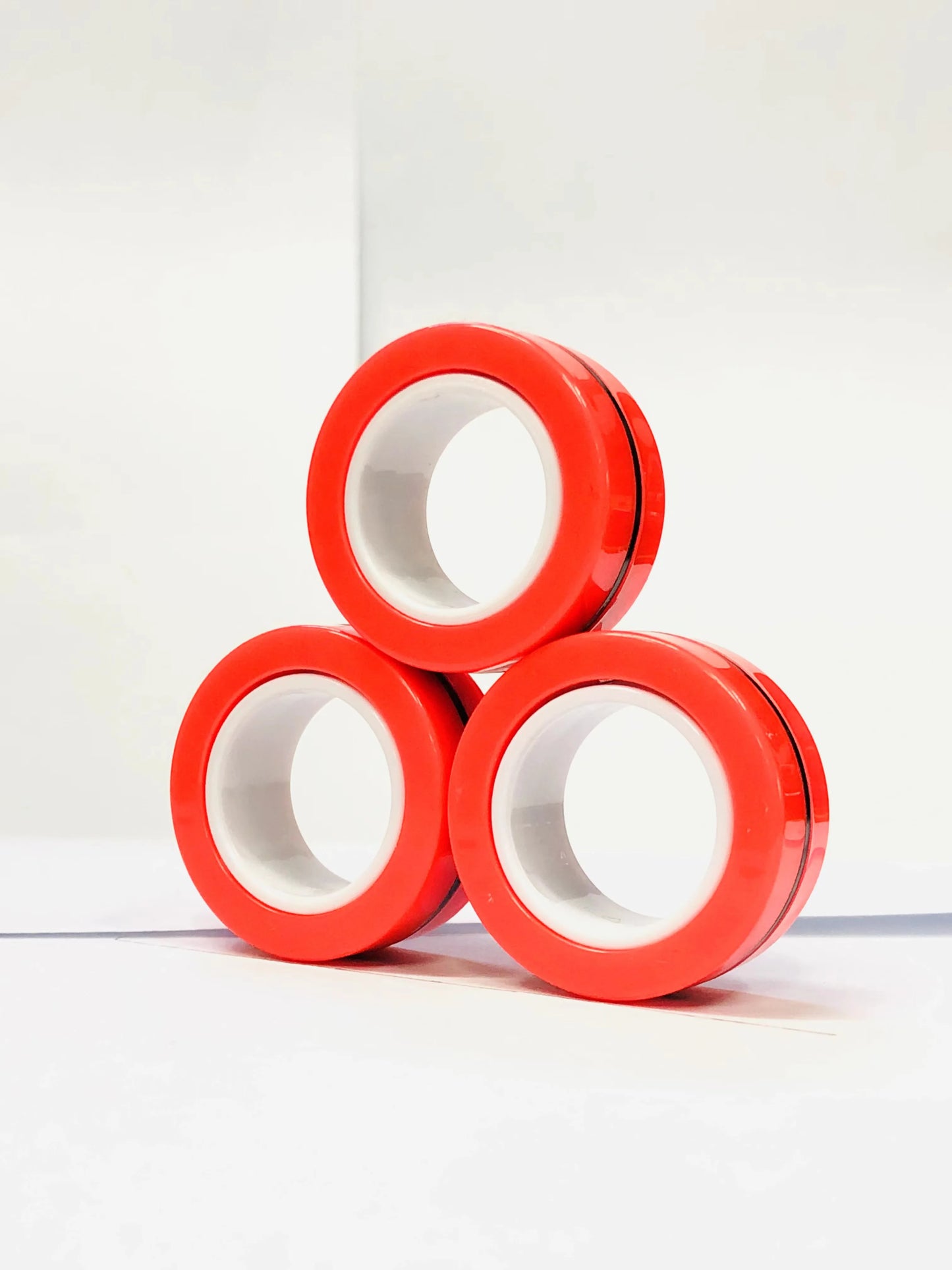 3pcs Finger Magnetic Rings Colorful Fidget Toy Set - Stress Relief for Adults