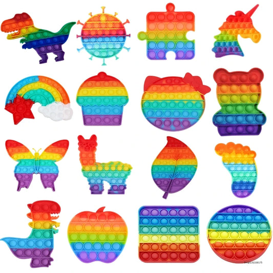 Sensory Toys Rainbow Dinosaur Fidget Toys - Stress Reliever for Kids