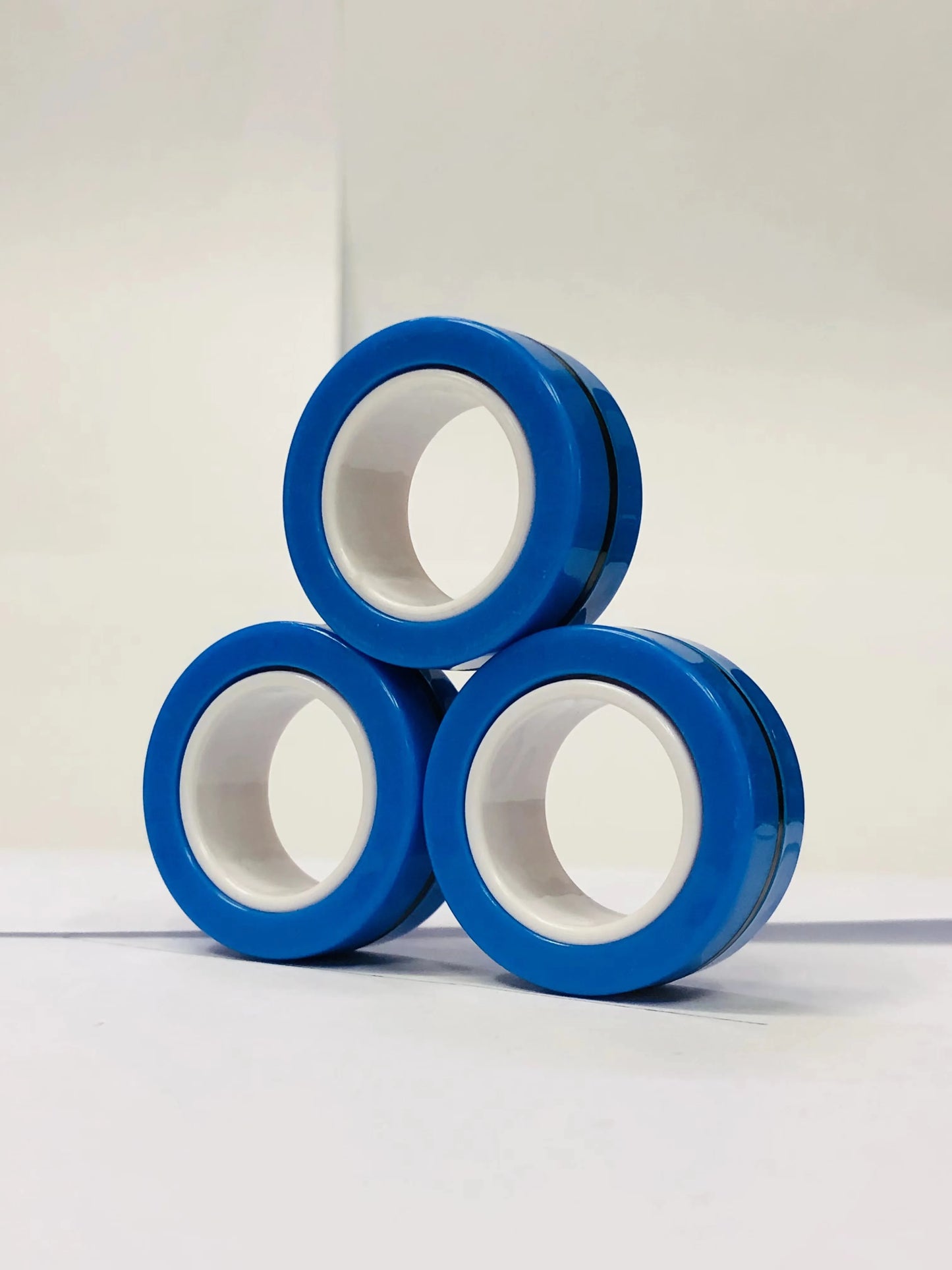 3pcs Finger Magnetic Rings Colorful Fidget Toy Set - Stress Relief for Adults