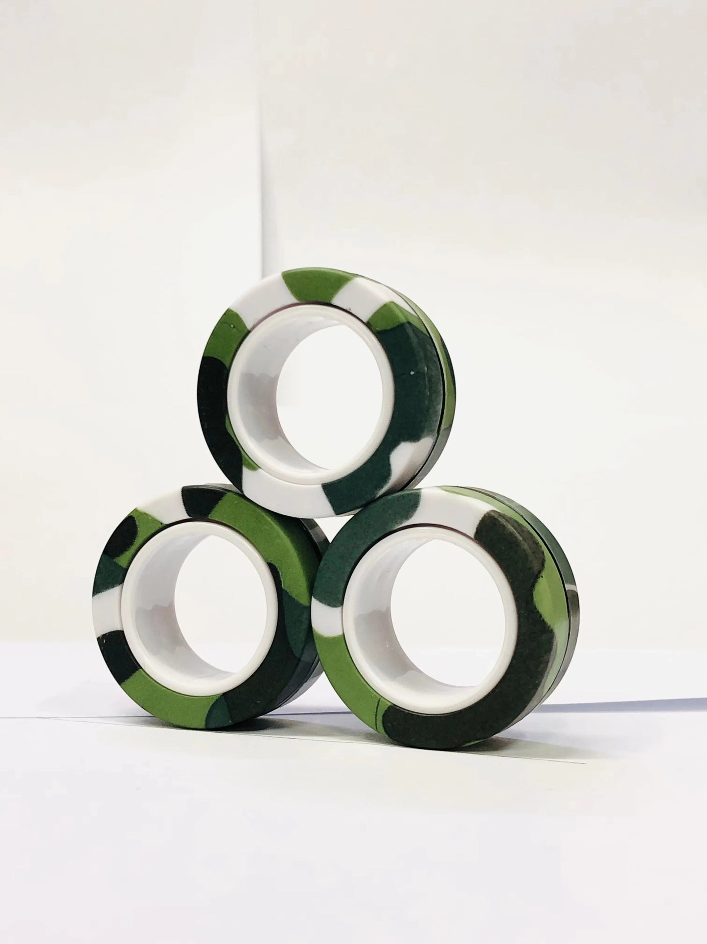 3pcs Finger Magnetic Rings Colorful Fidget Toy Set - Stress Relief for Adults