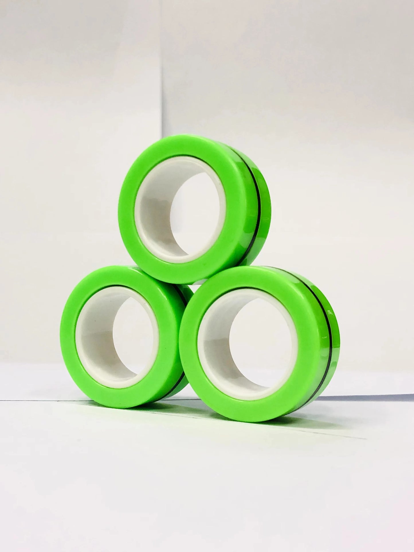3pcs Finger Magnetic Rings Colorful Fidget Toy Set - Stress Relief for Adults