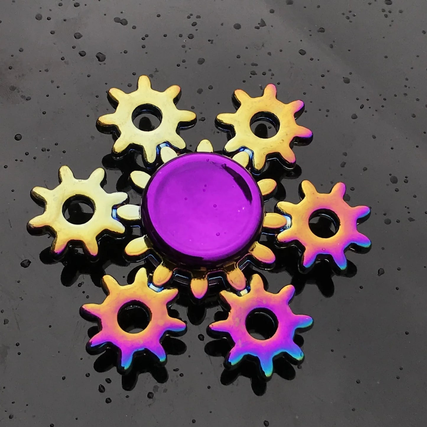 Metal Rainbow Fidget Spinner - Gradient Color Anti-Anxiety Toy for Kids & Adults