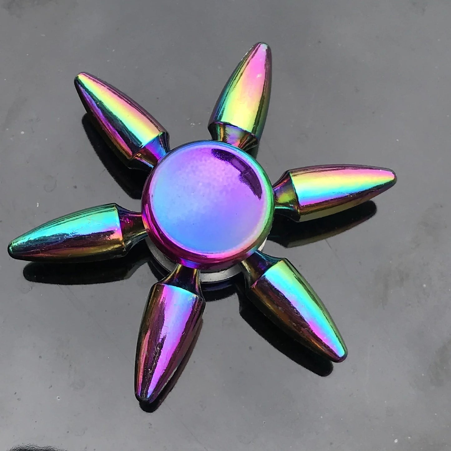 Metal Rainbow Fidget Spinner - Gradient Color Anti-Anxiety Toy for Kids & Adults