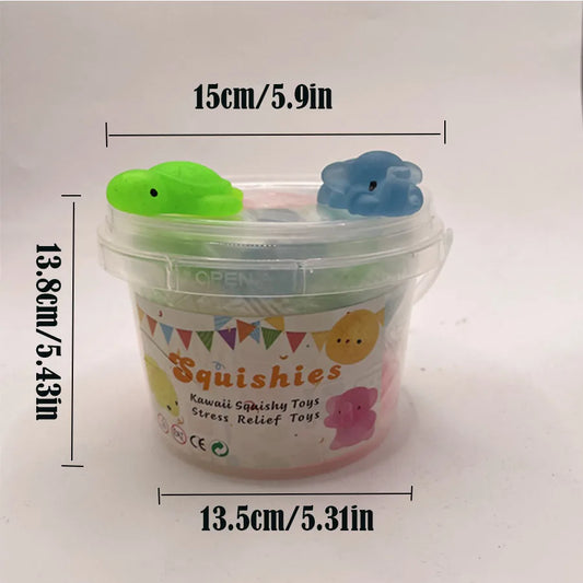 12/36PCS Kids Mochi Animal Squishies - Glitter Kawaii Stress Relief Toys