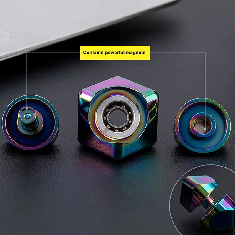 Alloy Cube Spinner Fingertip Gyroscope Fidget Anti Stress Toys - Portable Stress Relief for Adults