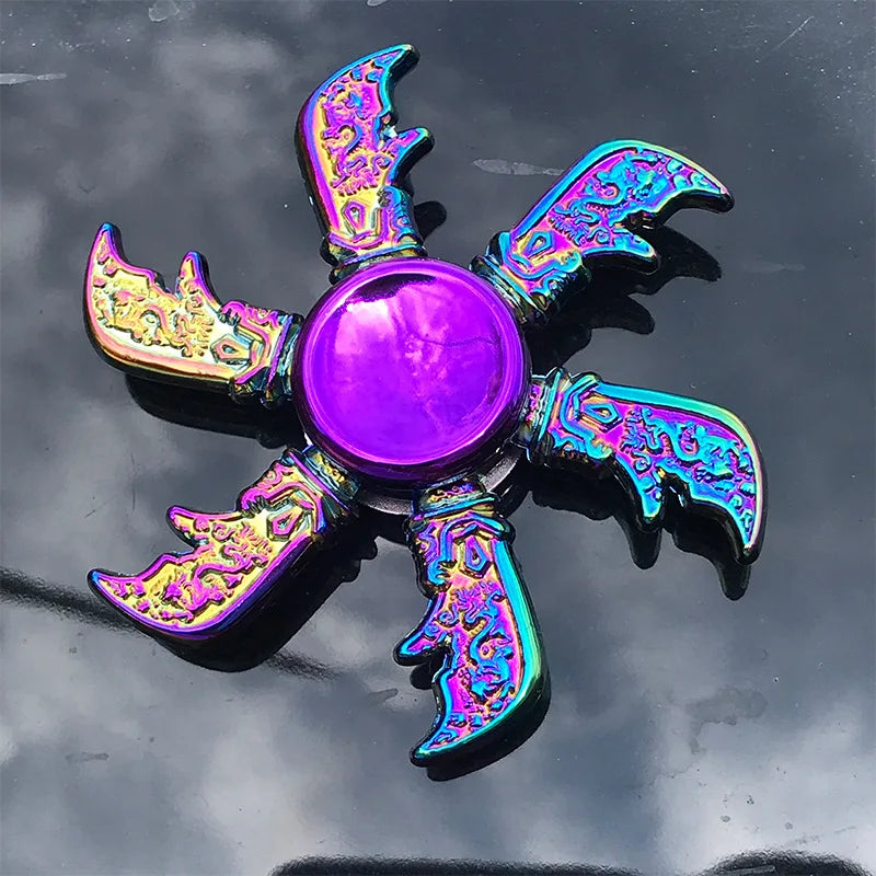 Metal Rainbow Fidget Spinner - Gradient Color Anti-Anxiety Toy for Kids & Adults