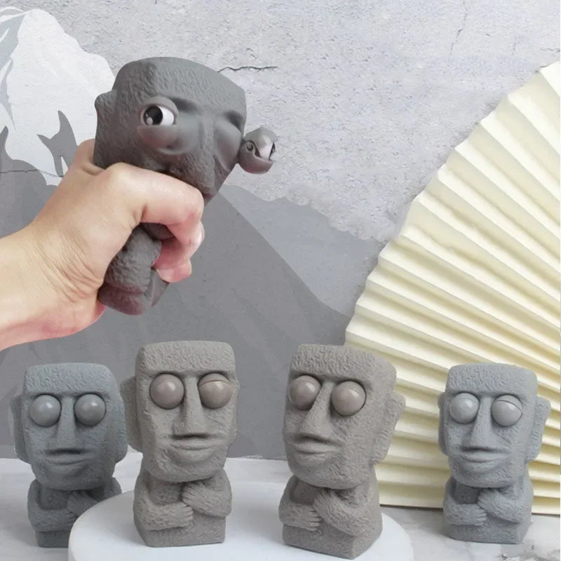 Stone Squeeze Man Easter Island Stress Toy