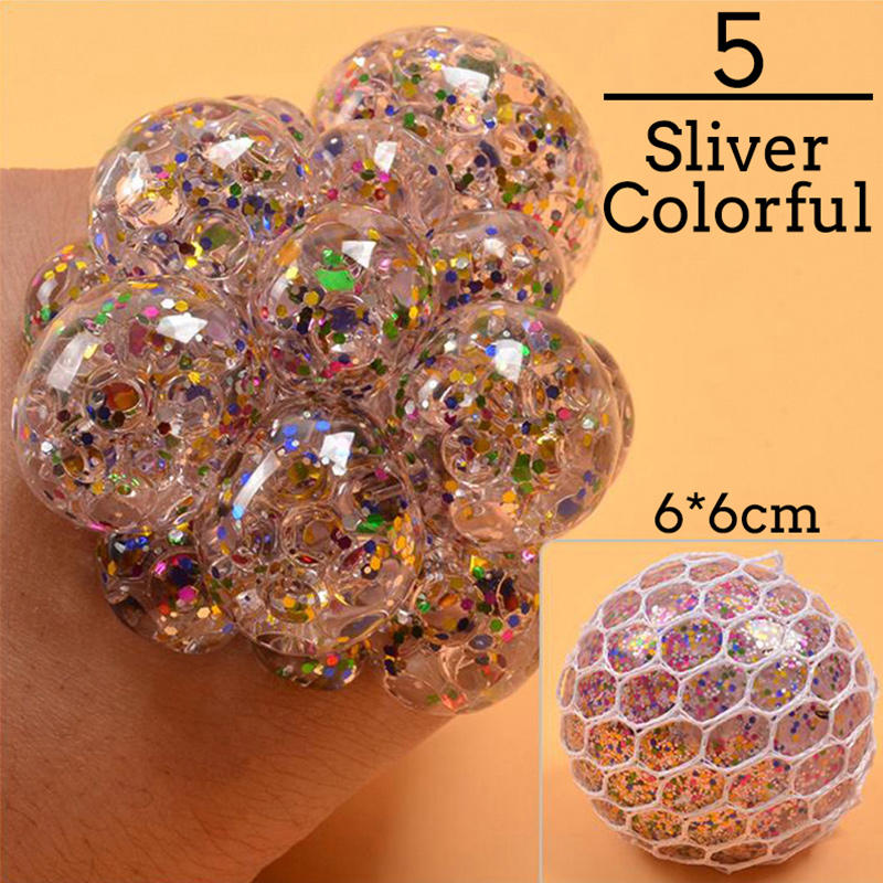 Colorful Grape Ball Antistress Toys - Squishy Squeeze Relief for Kids and Adults