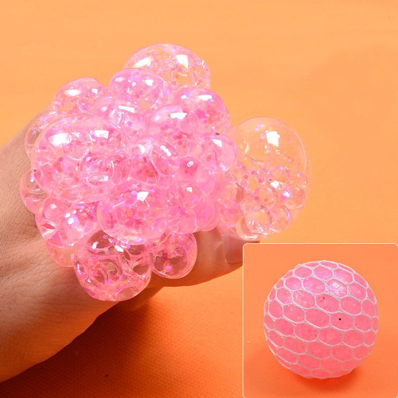 Colorful Grape Ball Antistress Toys - Squishy Squeeze Relief for Kids and Adults