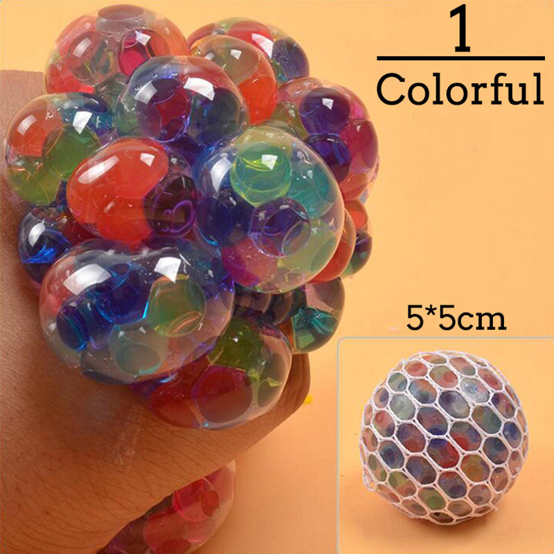 Colorful Grape Ball Antistress Toys - Squishy Squeeze Relief for Kids and Adults