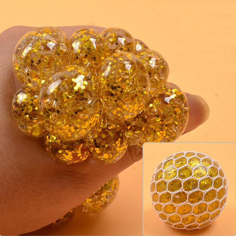 Colorful Grape Ball Antistress Toys - Squishy Squeeze Relief for Kids and Adults