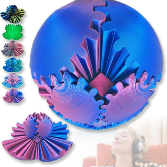 3D Printed Gear Ball Rotating Toy - Perfect Fidget and Stress Relief Desktop Decor