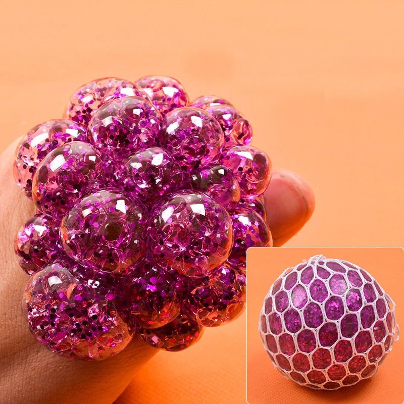 Colorful Grape Ball Antistress Toys - Squishy Squeeze Relief for Kids and Adults