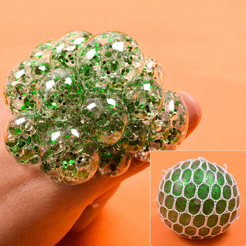 Colorful Grape Ball Antistress Toys - Squishy Squeeze Relief for Kids and Adults