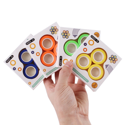 Magnet Fidget Spinner Decompression Ring Toy - Stress Relief and Focus Aid