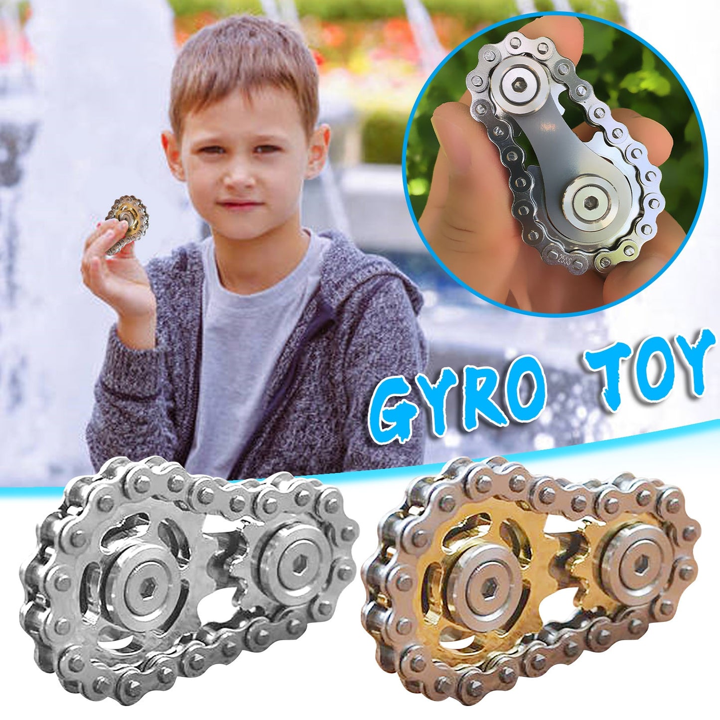 Fingertip Toys Gyro Sprocket Flywheel Fidget Spinner - Perfect Stress Relief and Focus Toy