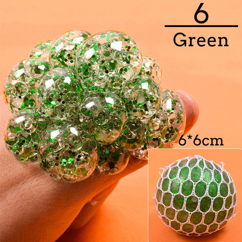 Colorful Grape Ball Antistress Toys - Squishy Squeeze Relief for Kids and Adults