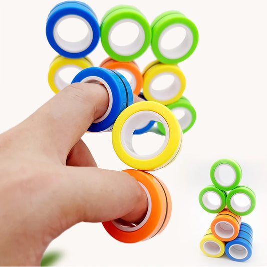 3pcs New Anti-Stress Magnetic Magic Rings Unzip Toys