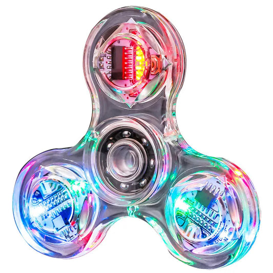 Crystal Luminous LED Light Fidget Spinner - Glow in the Dark EDC Stress Relief Toy