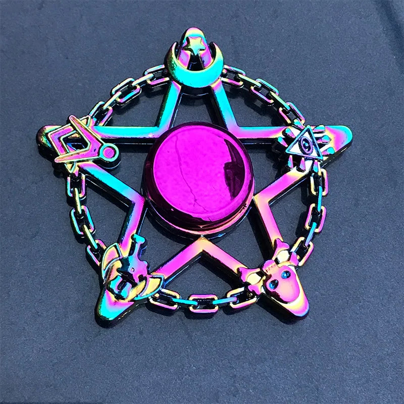 Metal Rainbow Fidget Spinner - Gradient Color Anti-Anxiety Toy for Kids & Adults
