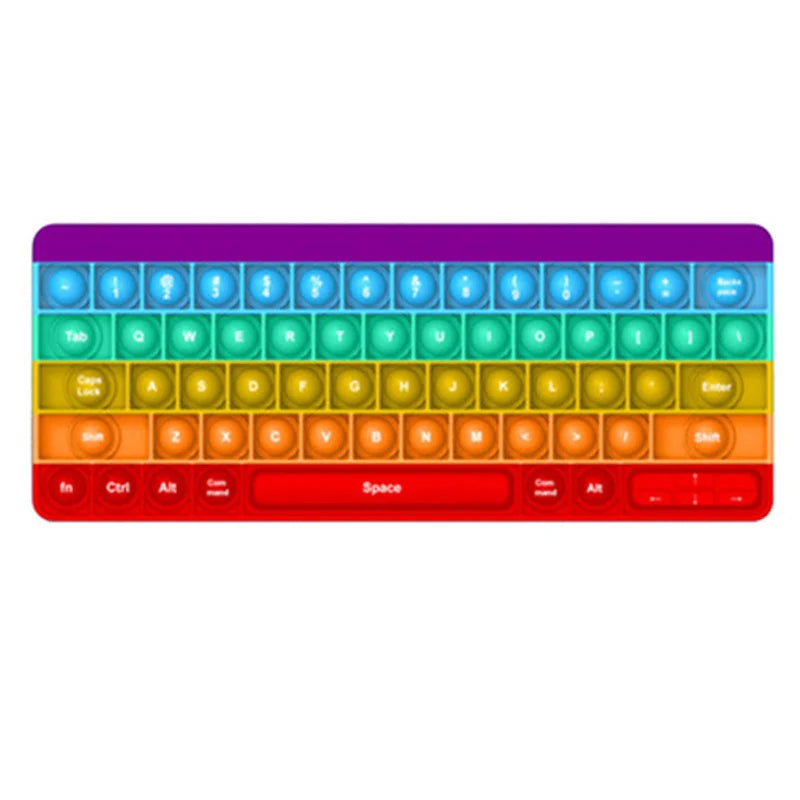 Keyboard Push Bubble Fidget Toy - Rainbow Sensory Stress Reliever