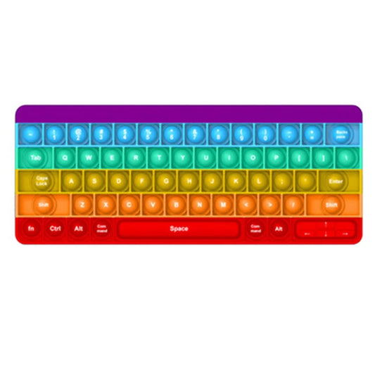 Keyboard Push Bubble Fidget Toy - Rainbow Sensory Stress Reliever