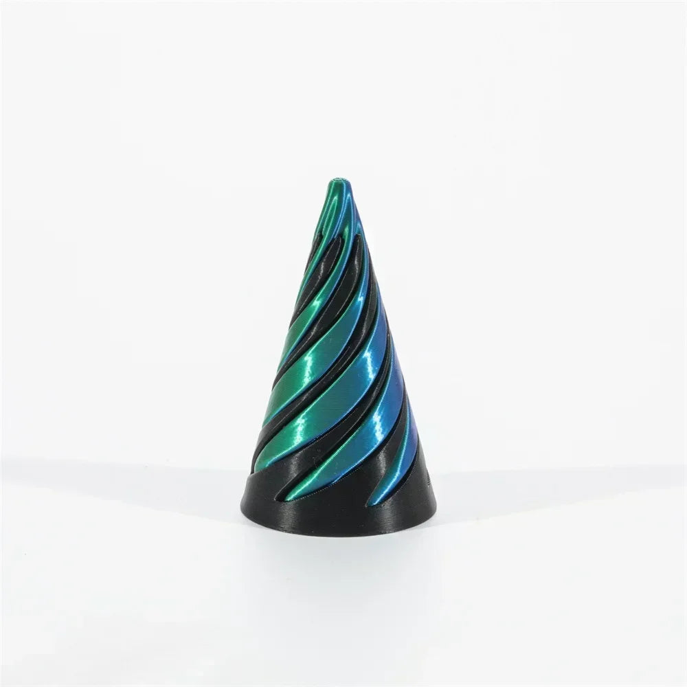 3D Printed Spiral Cone Fidget Toy — Pyramid Passthrough