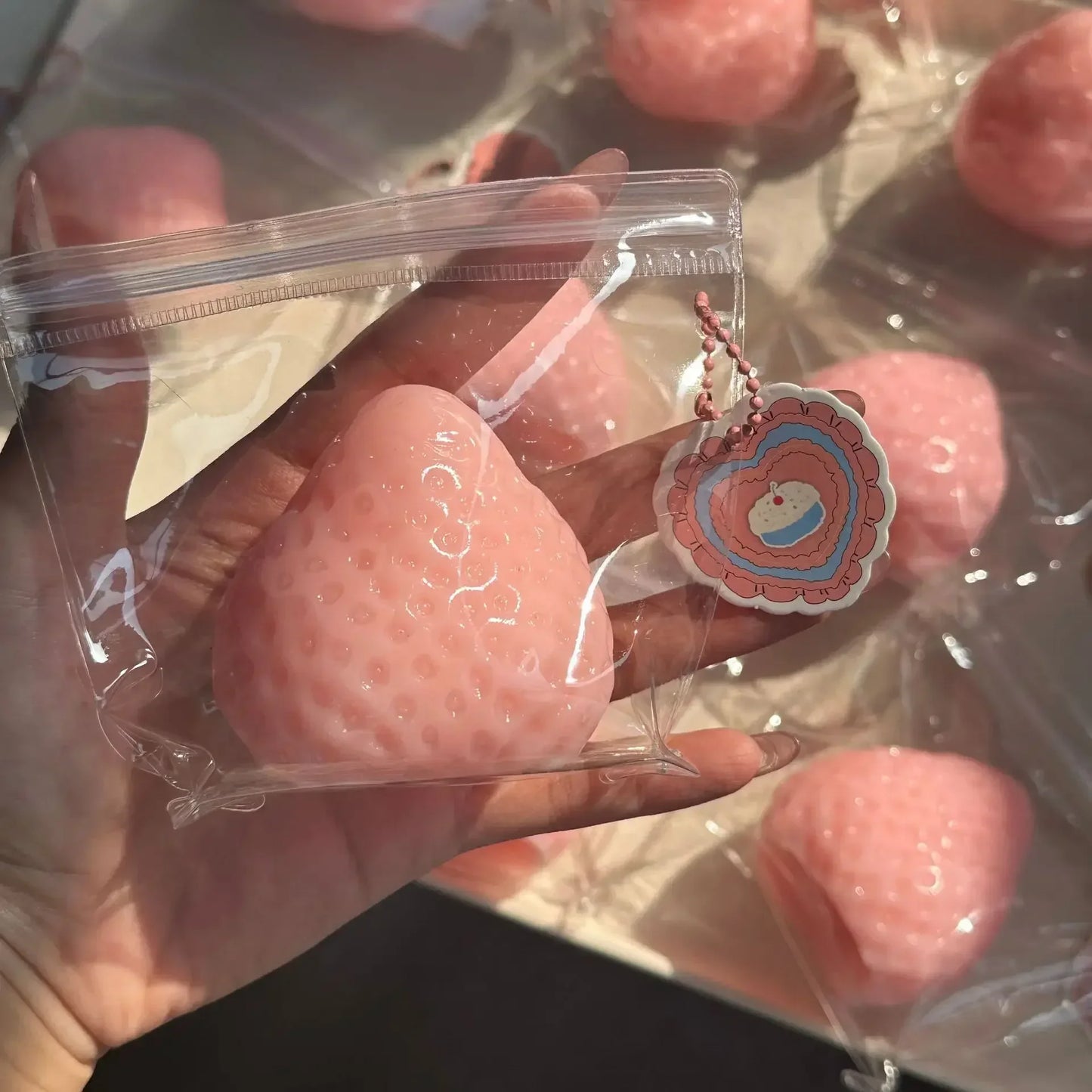 Strawberry Pinch Toy - Relaxed Fingertip Stress Relief Toy for Kids and Adults