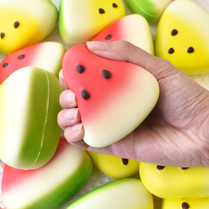 Squishy Watermelon Fidget Toy - Anti-Stress Slow Rising Fruit Pinch Squeeze Stress Reliever - Fun Pressure Reducer for Kids