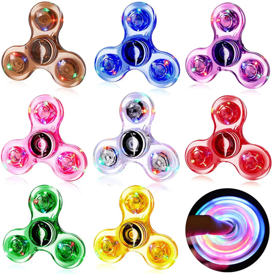 LED Light Up Fidget Spinner - Luminous Finger Toy for Stress Relief