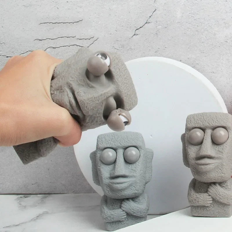 Stone Squeeze Man Easter Island Stress Toy