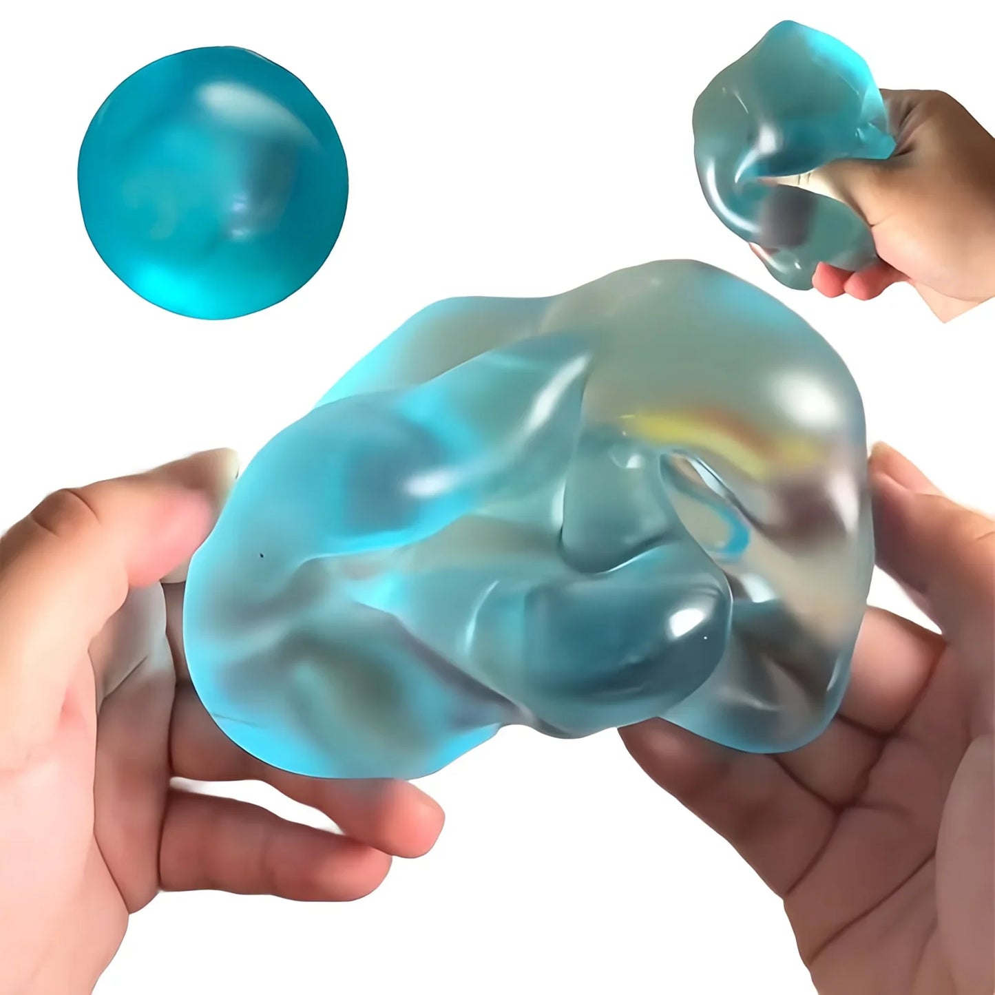 Blue Maltose Squishy Toys Anti Stress Sensory Fidget Toy Soft Simulated Transparent Blue Maltose Slow-rebound Decompression Toy
