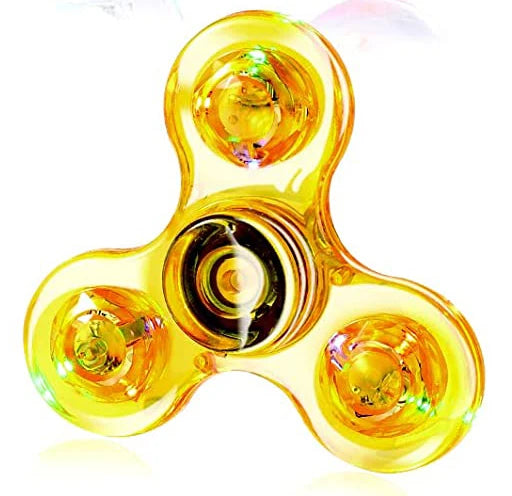 LED Light Up Fidget Spinner - Luminous Finger Toy for Stress Relief