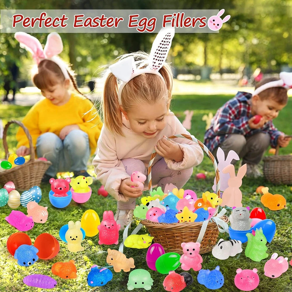 12/36PCS Kids Mochi Animal Squishies - Glitter Kawaii Stress Relief Toys