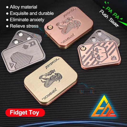 EDC Push Slider Metal Fidget Toy - Stress Relief and Anxiety Relief for Adults