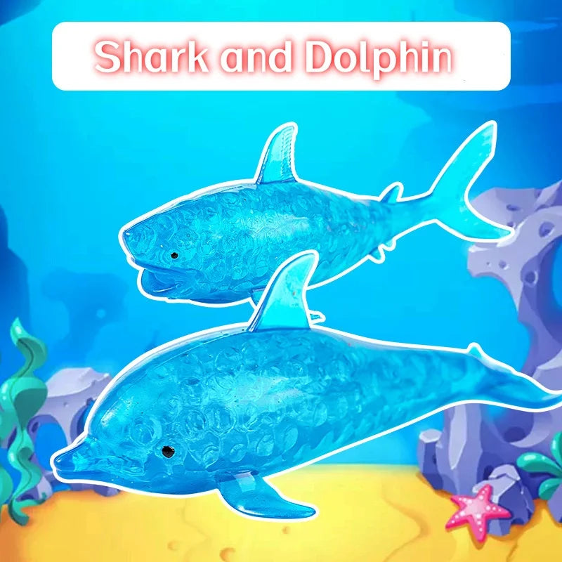 Squishy Shark & Dolphin Stress Balls - Fun Fidget & Anxiety Relief Toys