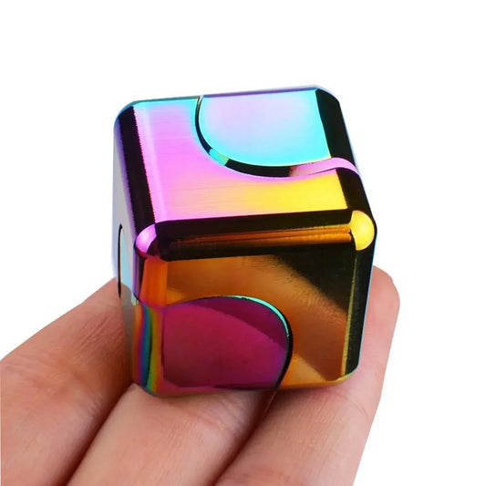 Alloy Cube Spinner Fingertip Gyroscope Fidget Anti Stress Toys - Portable Stress Relief for Adults