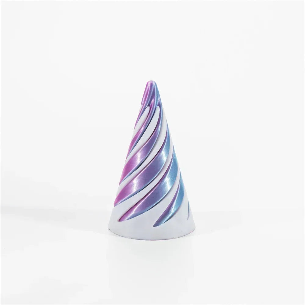 3D Printed Spiral Cone Fidget Toy — Pyramid Passthrough